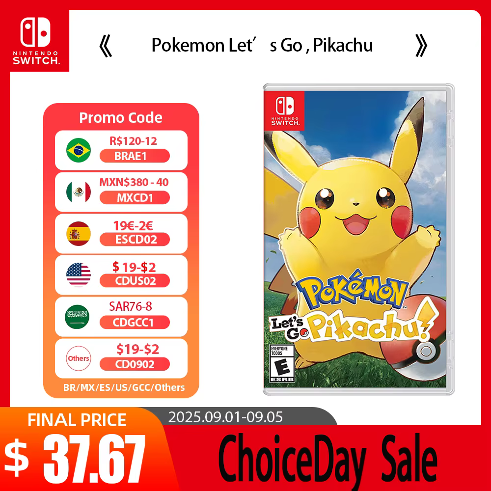 Cartouche de jeu Nintendo Switch, Pokemon, Let's Go, Pikachu, carte fongique, fête pour Switch OLED Lite