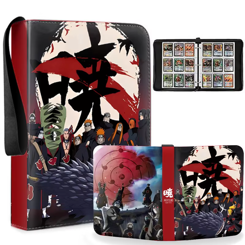 Classeur de cartes Naruto à neuf pochettes, grande capacité, en cuir, pour collection de 400 à 900 cartes, album de rangement pour collectionneurs