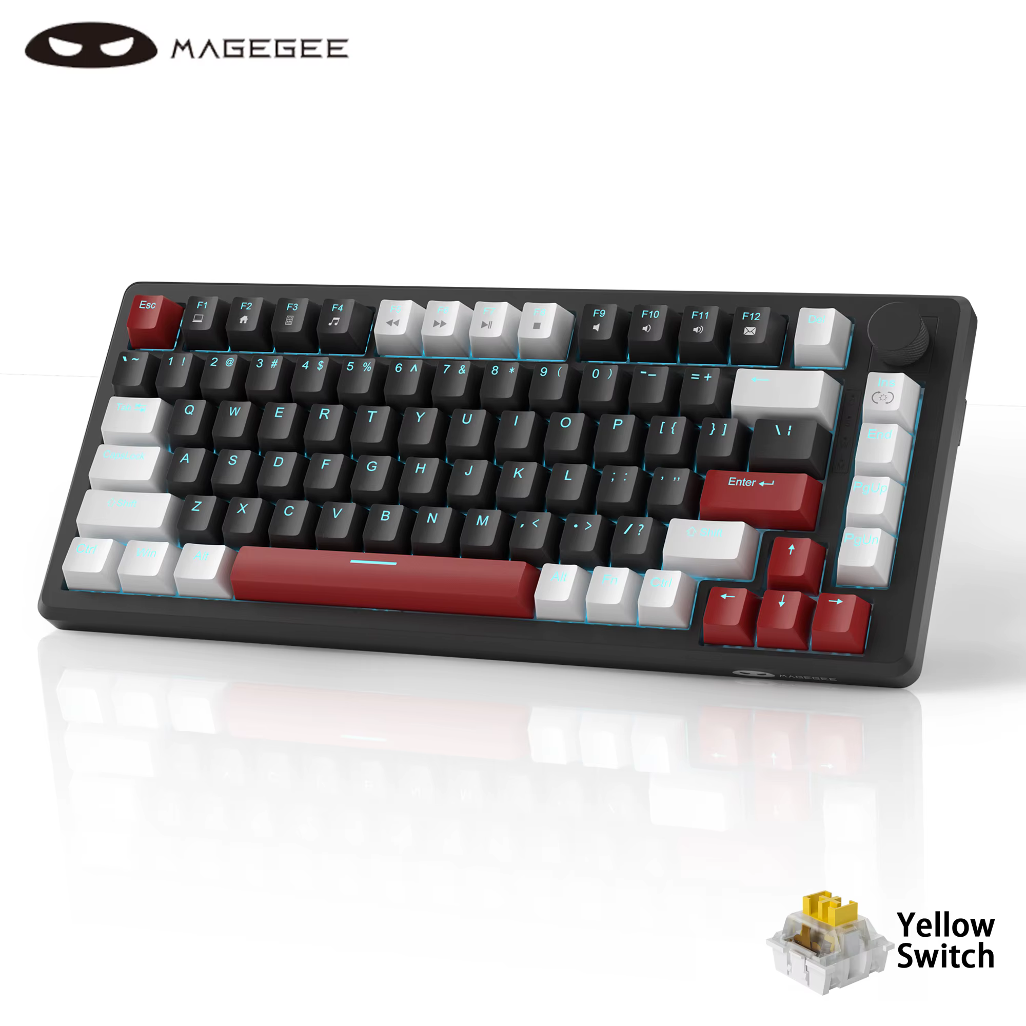 75% clavier de jeu mécanique avec bouton de commande
