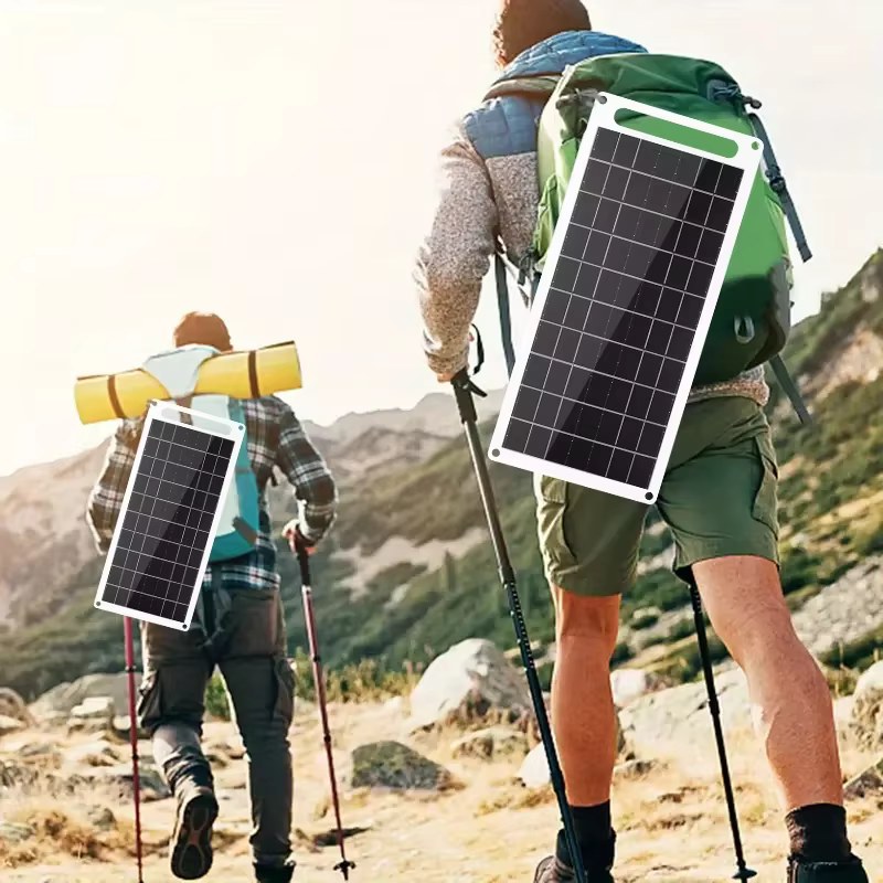 Panneau solaire portable avec USB pour la randonnée en plein air, le camping, la recharge de téléphone portable et de batterie externe