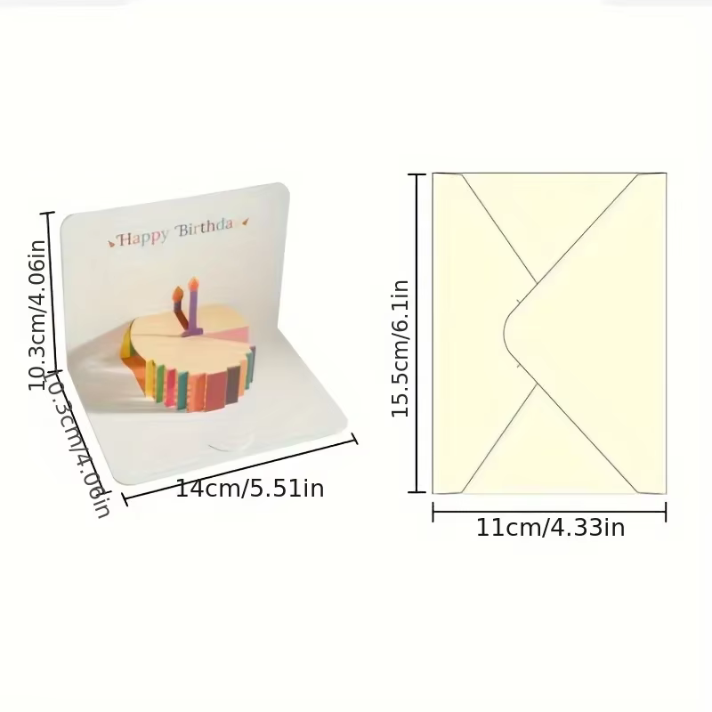Carte d'anniversaire pop-up 3D avec enveloppe, cartes de vœux d'anniversaire, fournitures de fête parfaites, super cadeau pour les amoureux de la famille et des amis