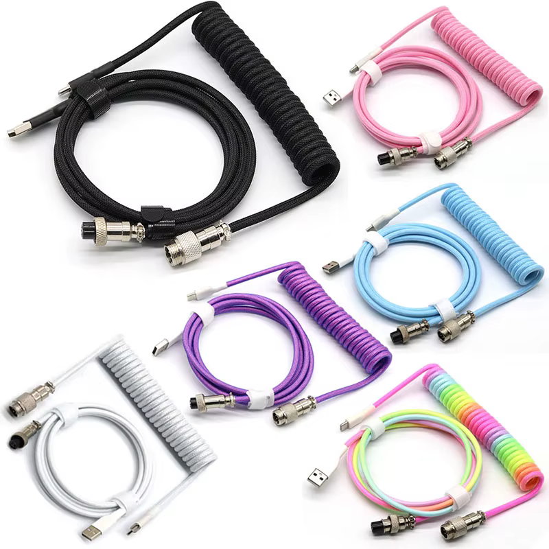 Câble enroulé pour clavier mécanique USB Type C