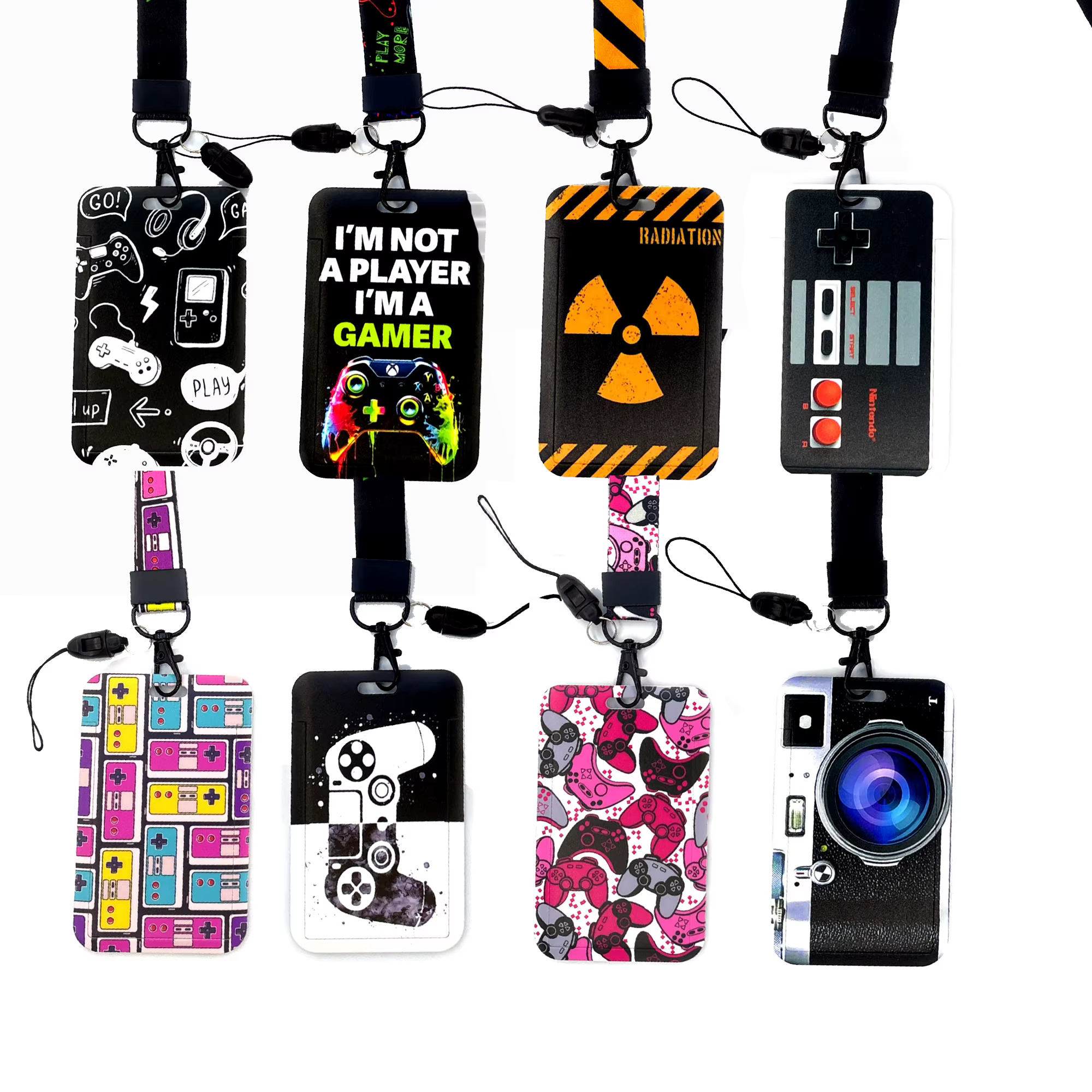 Porte-cartes de jeu avec sangle de cou, lanière pour clé, couverture de carte d'identité, sangles de téléphone, porte-badge cool, ULà suspendre, accessoires lariat, cadeaux