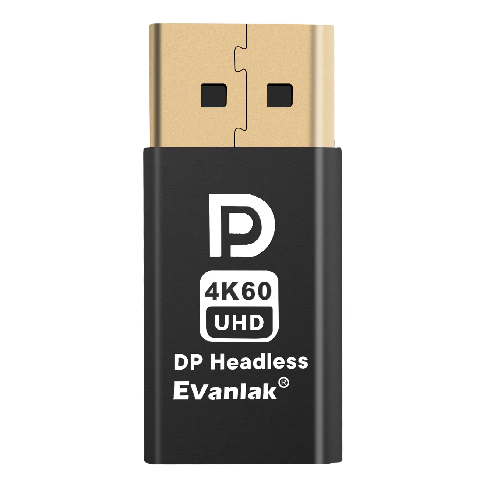 EVanlak Émulateur d'affichage sans tête DisplayPort 4K60HZ pour PC, Faux écran DP - compatible sans tête 1080@120Hz-4096x2160@60Hz FHD