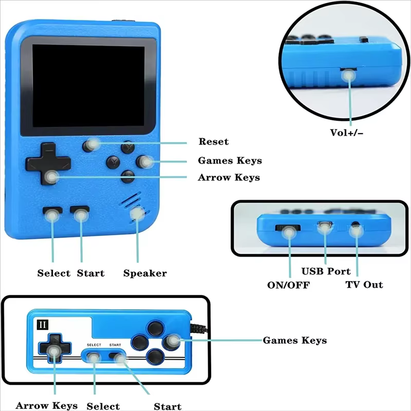 Console de jeux d'arcade rétro classique intégrée