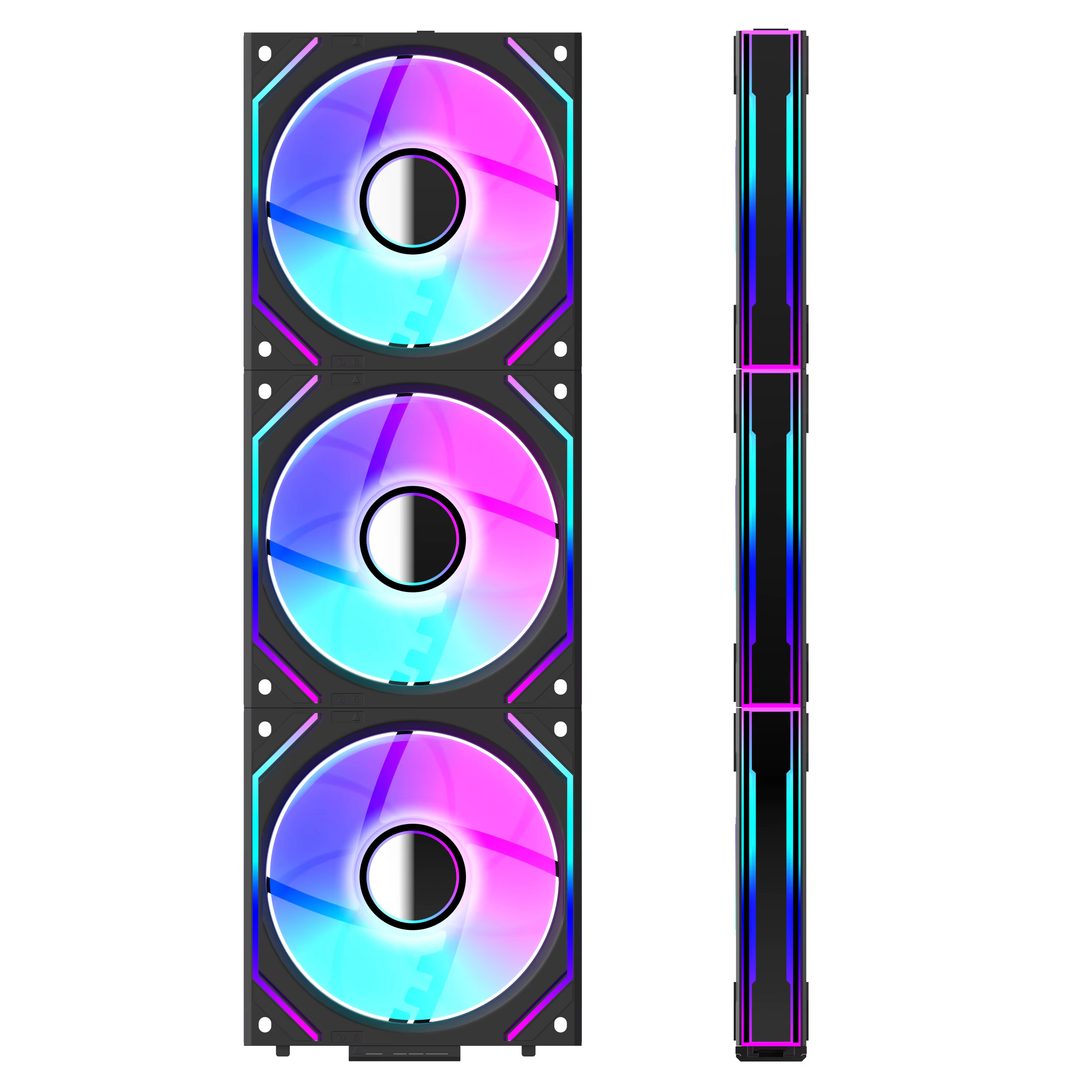 PALES LUMINEUSES MULTICOLORES: Ventilateur Jungle Leopard V2 120mm - Miroir Infini