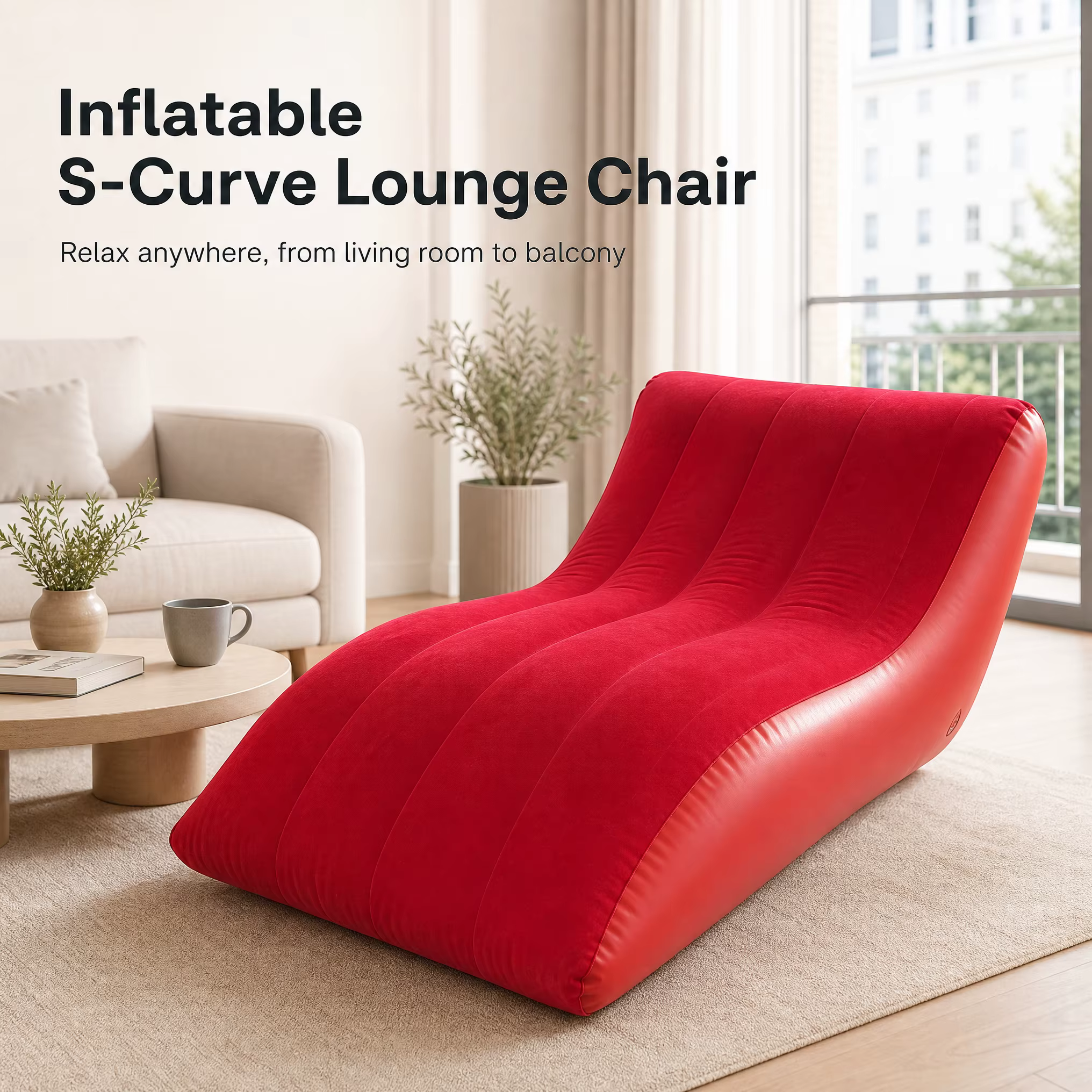 Fauteuil de salon ergonomique en forme de S pour intérieur, canapé paresseux individuel, fauteuil inclinable confortable pour balcon, salon, chambre à coucher