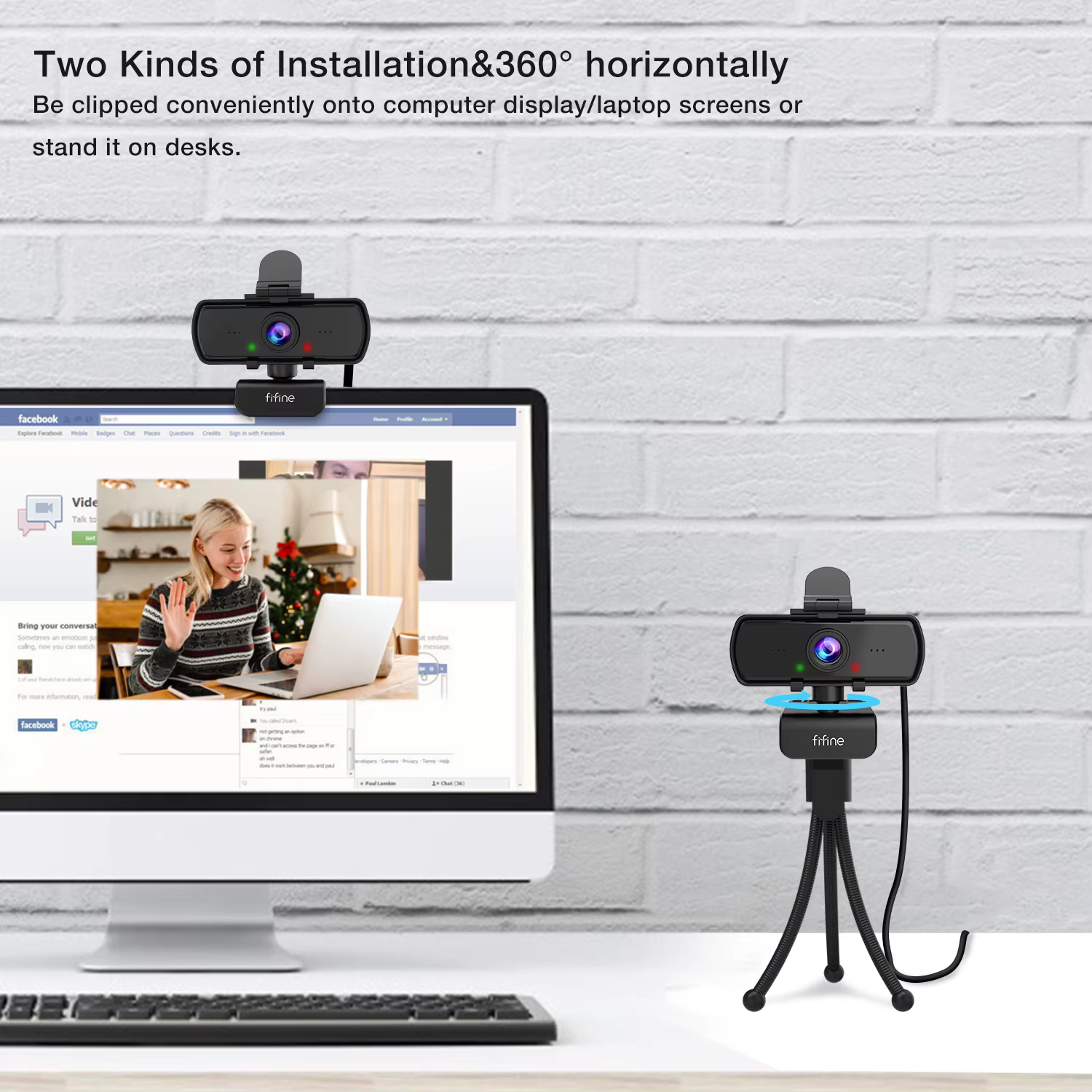 Webcam PC Full HD FIFINE 1440p avec Microphone