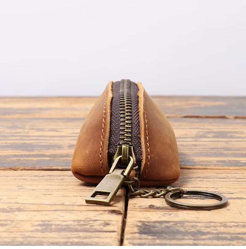 Porte-monnaie vintage avec fermeture éclair, portefeuille rétro, porte-cartes, étui à cartes, porte-clés pour femme, pochette organisatrice