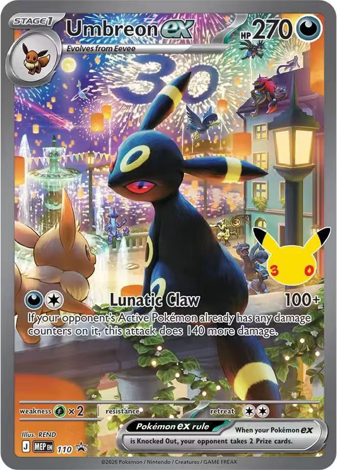 Cartes Flash DIY Pokémon 30e Anniversaire : Mew, Mewtwo, Pikachu, Espeon, Umbreon – Cartes Texturées Anglaises et Japonaises – Cadeau Anime Dessin Animé