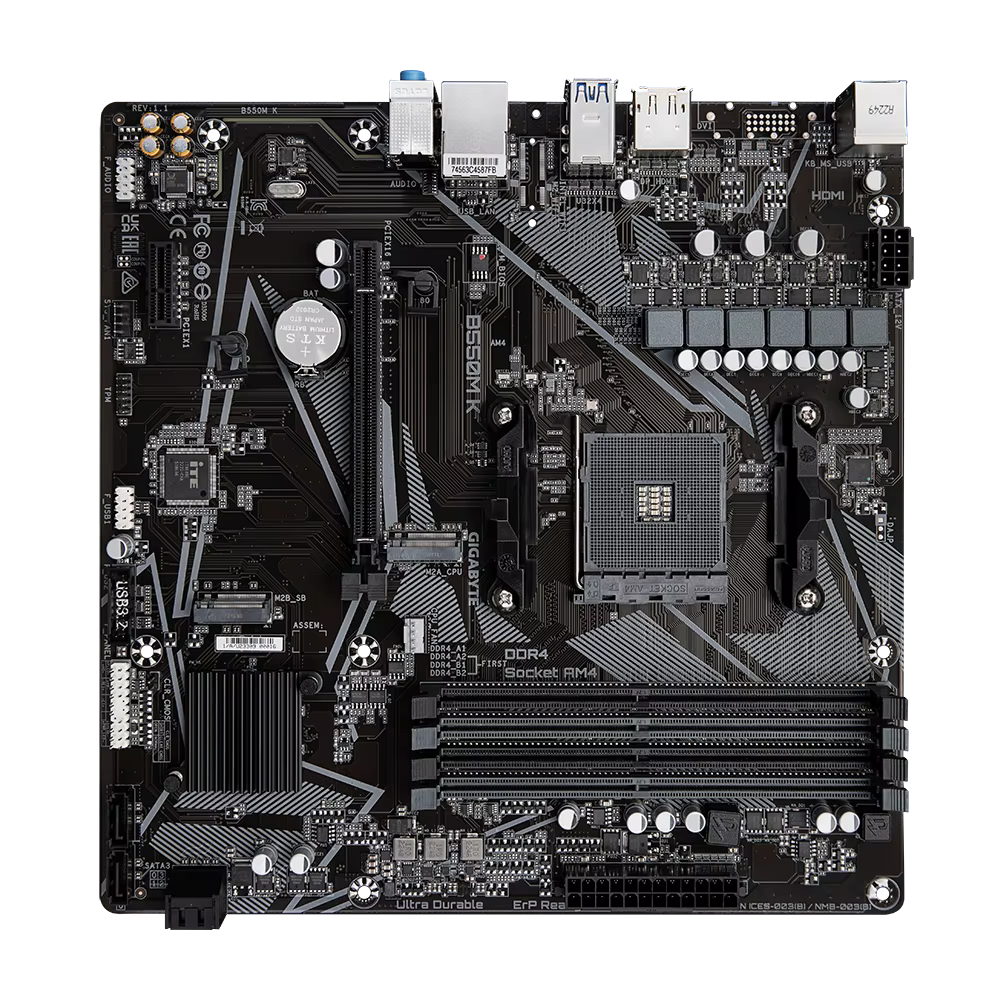 Carte mère GIGABYTE B550M K compatible avec les processeurs AMD AM4 Ryzen 5000