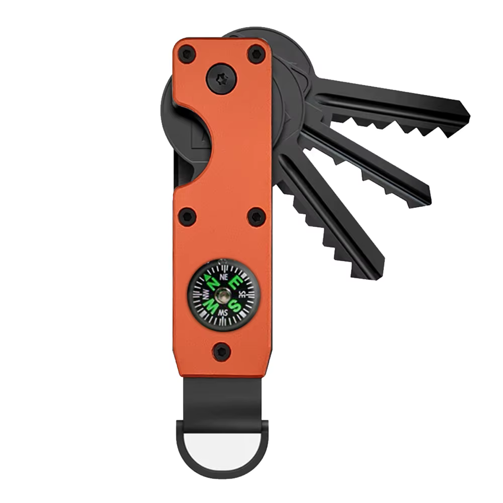 Organisateur de clés boussole - Porte-clés métallique compact | Porte-clés innovant minimaliste | Le porte-clés intelligent sécurise 2 à 6 clés