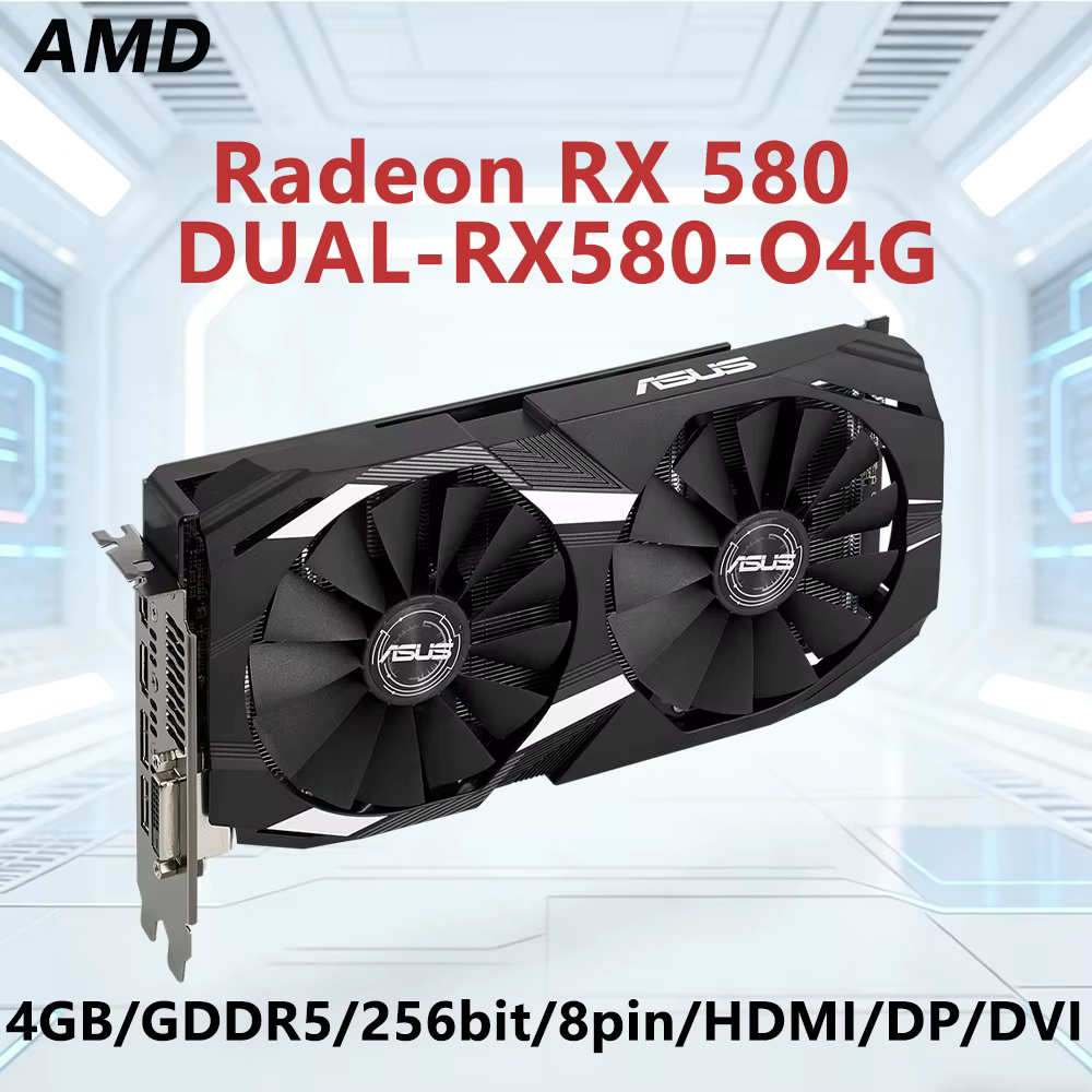 Carte graphique AMD Radeon RX 580 4 Go 550 GPU DUAL RX580 O4G & RX550 4 Go GDDR5 128 bits 256