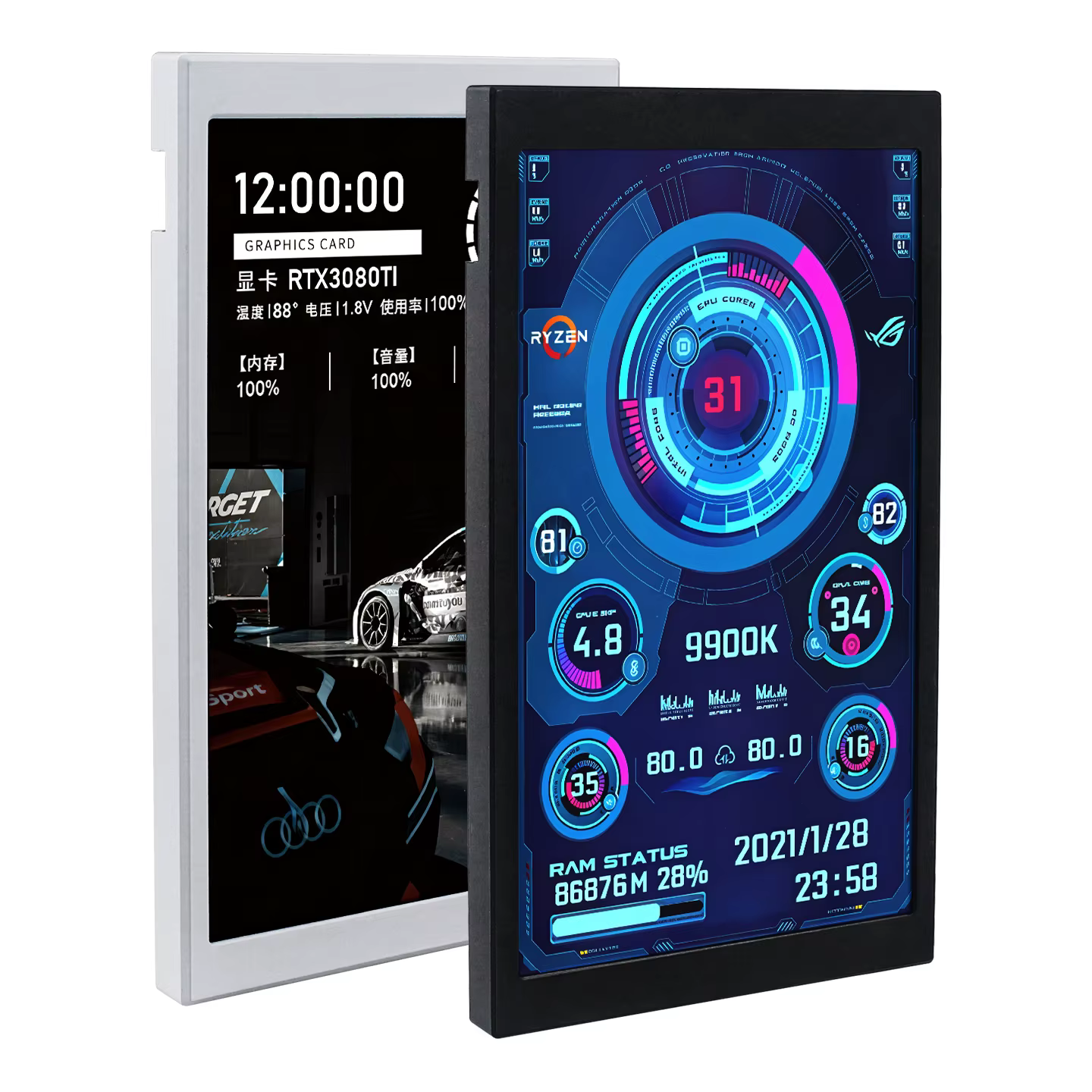 TURZX 5.2 pouces écran secondaire USB-C Interface CPU GPU RAM