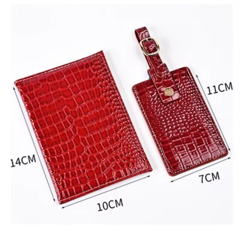 Housse de passeport, étiquette de bagage, accessoires de voyage, porte-cartes d'identité et de crédit en cuir PU, étui portefeuille pour passeport, porte-cartes nominatifs