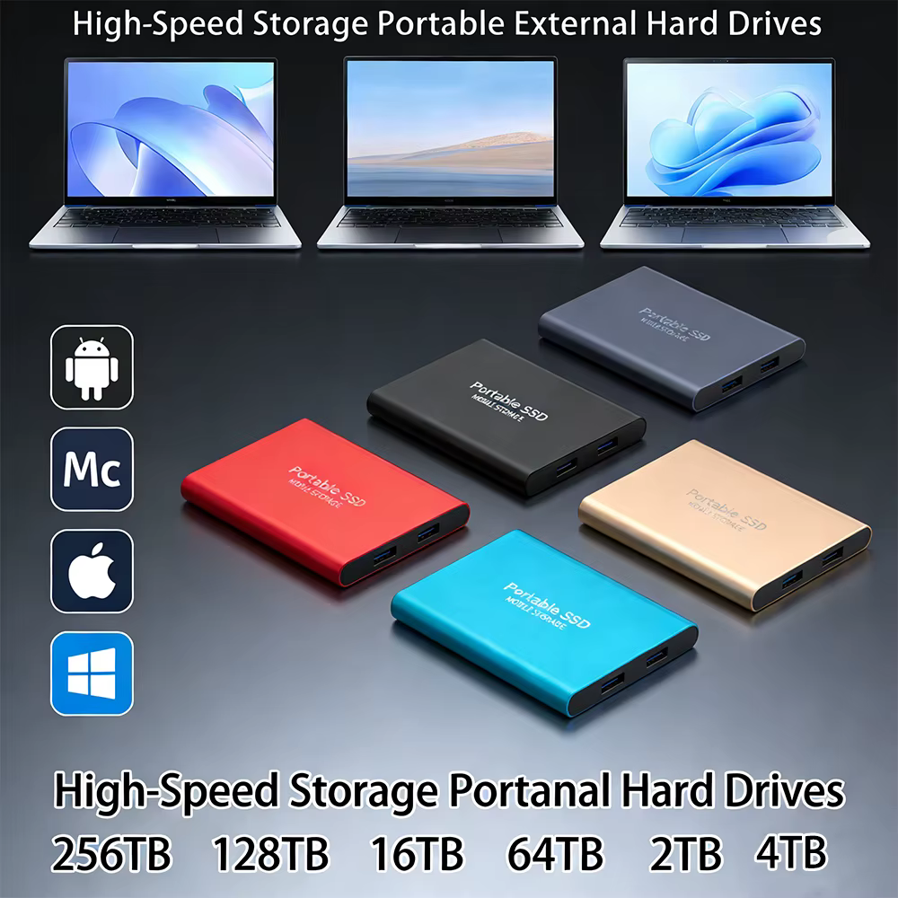 SSD externe portable 1 To 2 To 4 To USB 3.2 Gen 2 Type-C