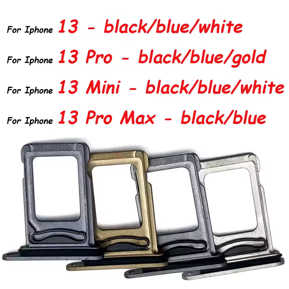 Plateau de carte Sim pour Iphone 13 Pro / 13 ProMAX / 13 Mini / 13, support de plateau de fente pour carte Micro SIM double, pièces de rechange pour lecteur de carte SD