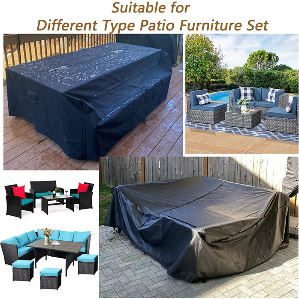 Housse de meubles de jardin pour chaise et Table de canapé, Protection imperméable et résistante contre la poussière, la pluie et la neige