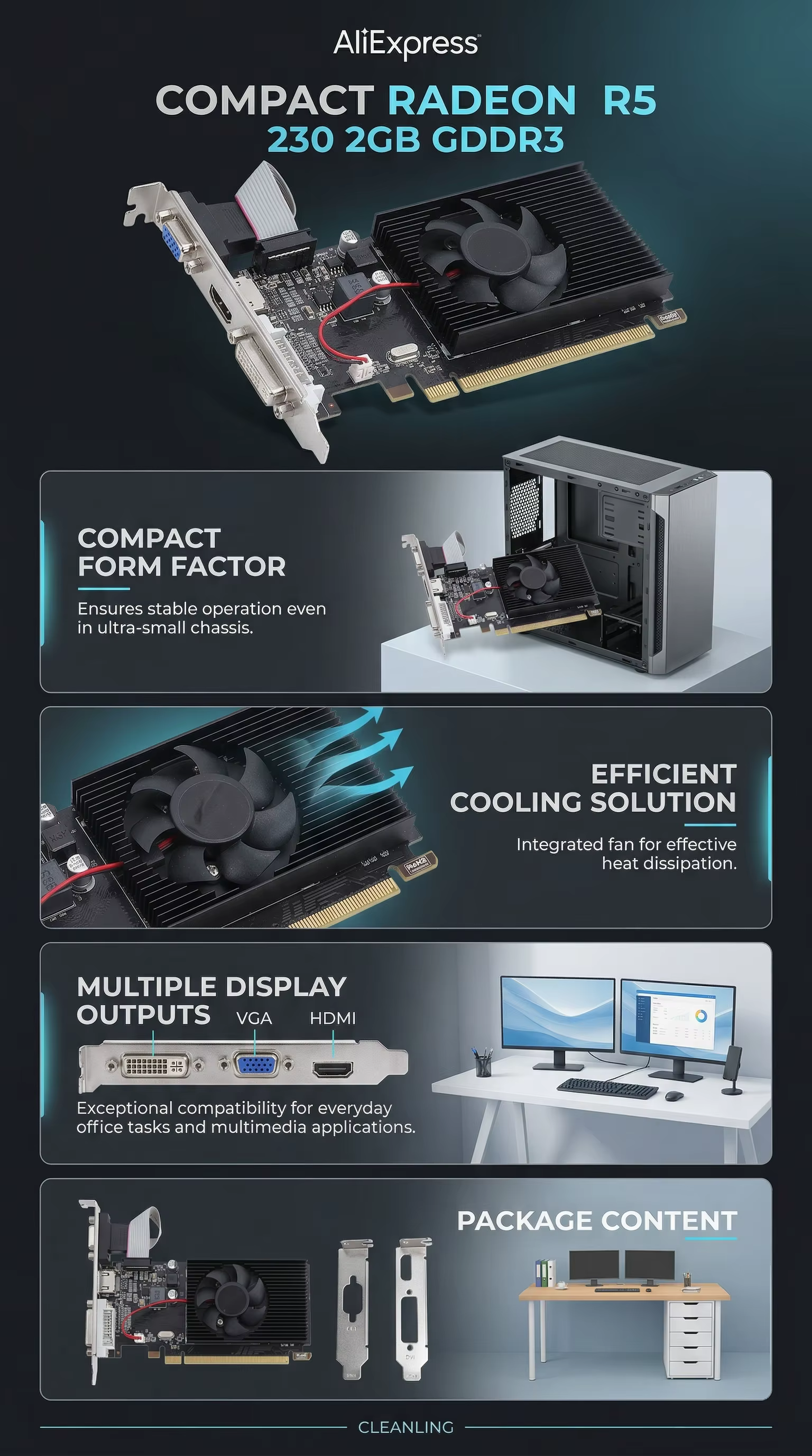 Carte graphique de jeu AMD Radeon R5 230 2 Go