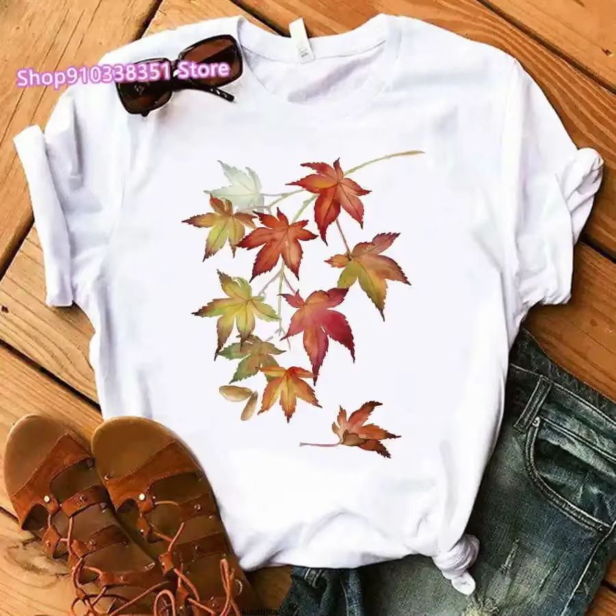 Mode Canada feuille d'érable drapeau imprimé femmes t-shirt à manches courtes Harajuku col rond femmes t-shirt dames t-shirt hauts