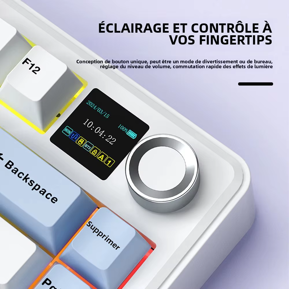 AULA F75 MAX clavier mécanique de jeu 75% filaire/Bluetooth/2.4G