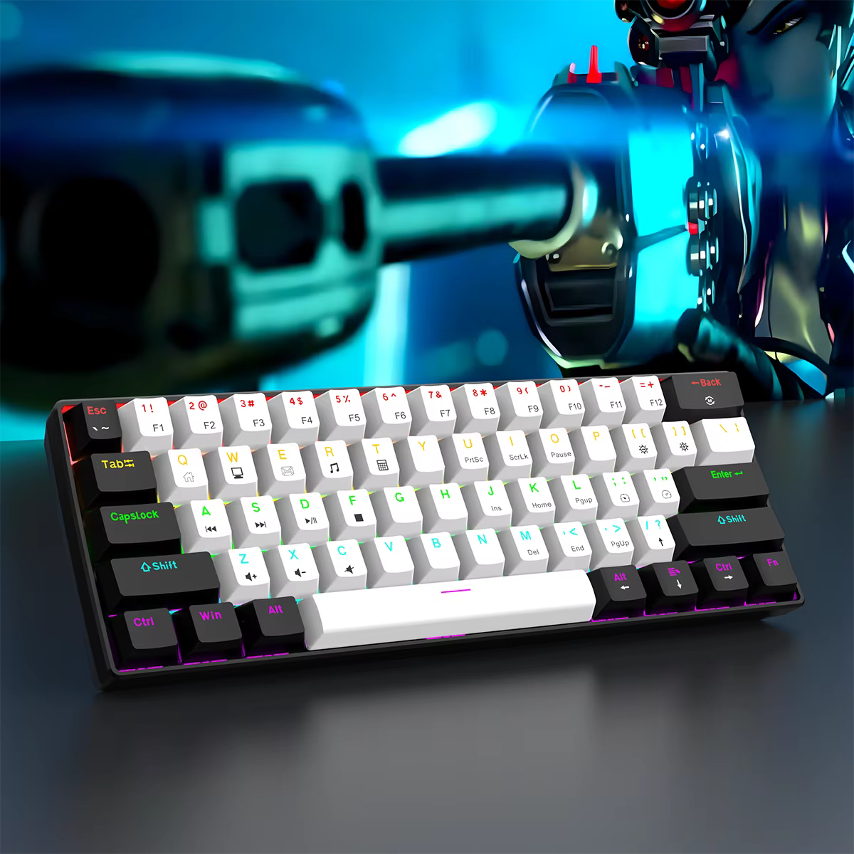 Clavier mécanique de jeu filaire 60%