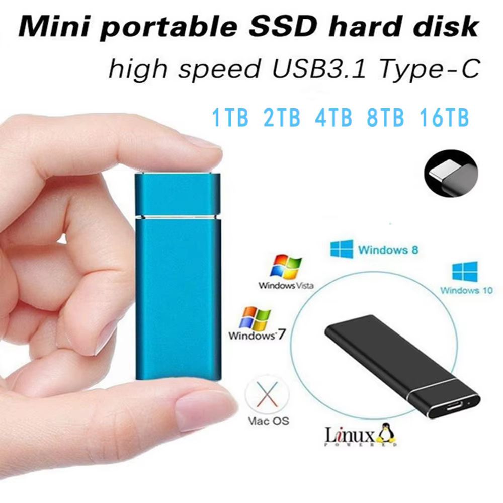 SSD externe portable 2 To USB-C – Disque SSD compact
