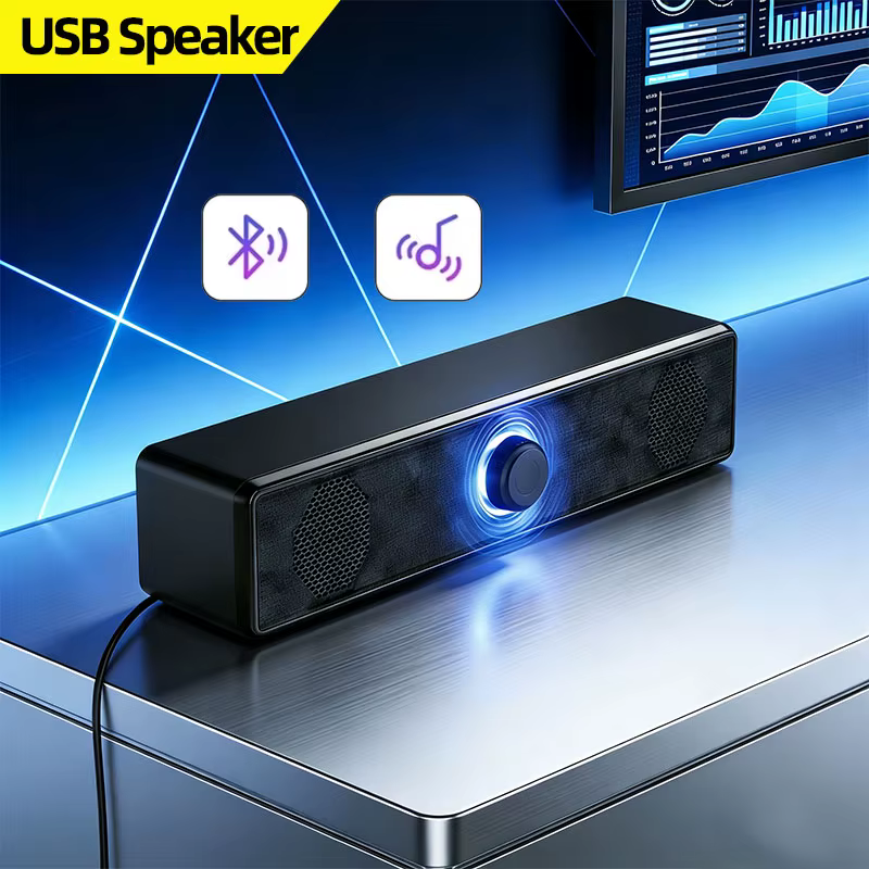 Barre de son pour PC, haut-parleur Bluetooth filaire et sans fil
