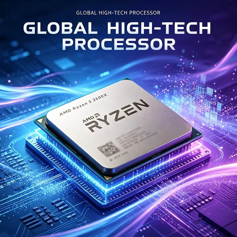 Processeur de bureau gaming AMD Luculent Ryzen 5 R5 2600X 6 cœurs 12 threads 3