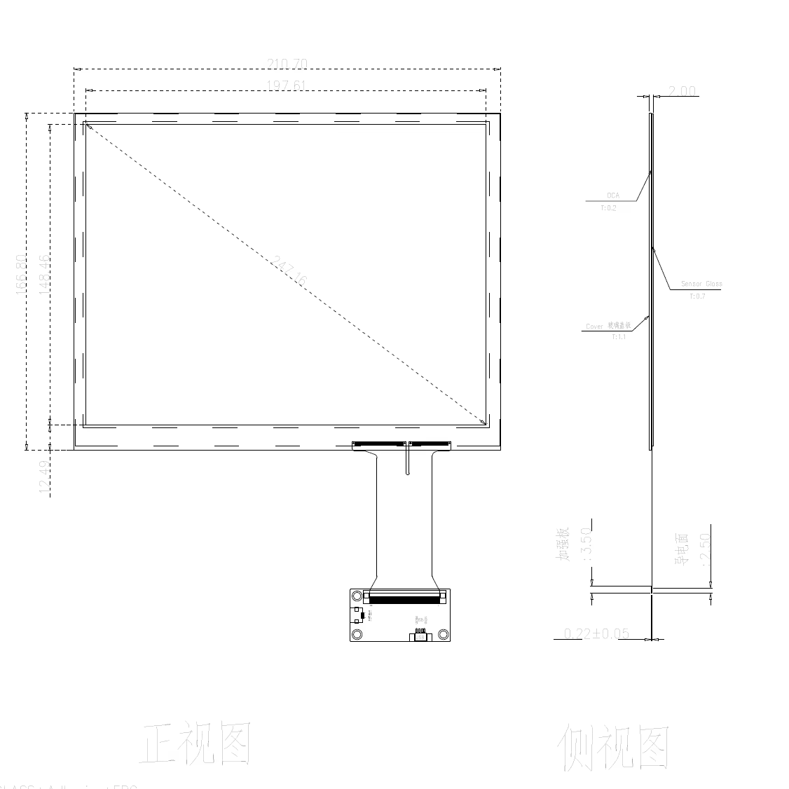 Écran tactile capacitif de 9