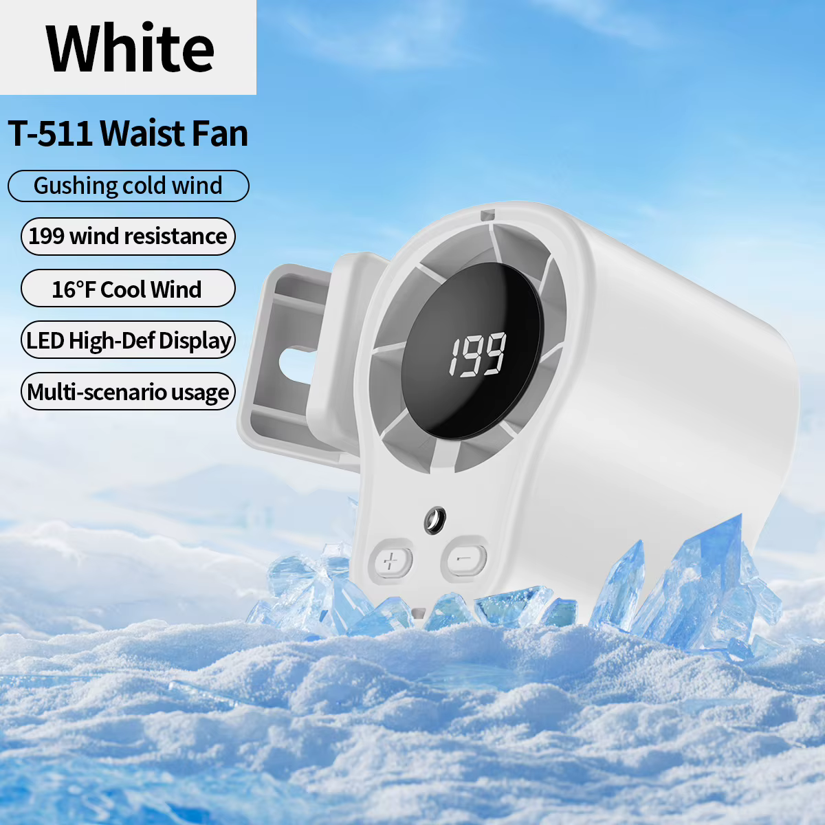 Ventilateur portable Lenovo avec écran LED, léger, format de poche, faible bruit, petit ventilateur électrique, ventilateur d'extérieur, Nouveauté 2026