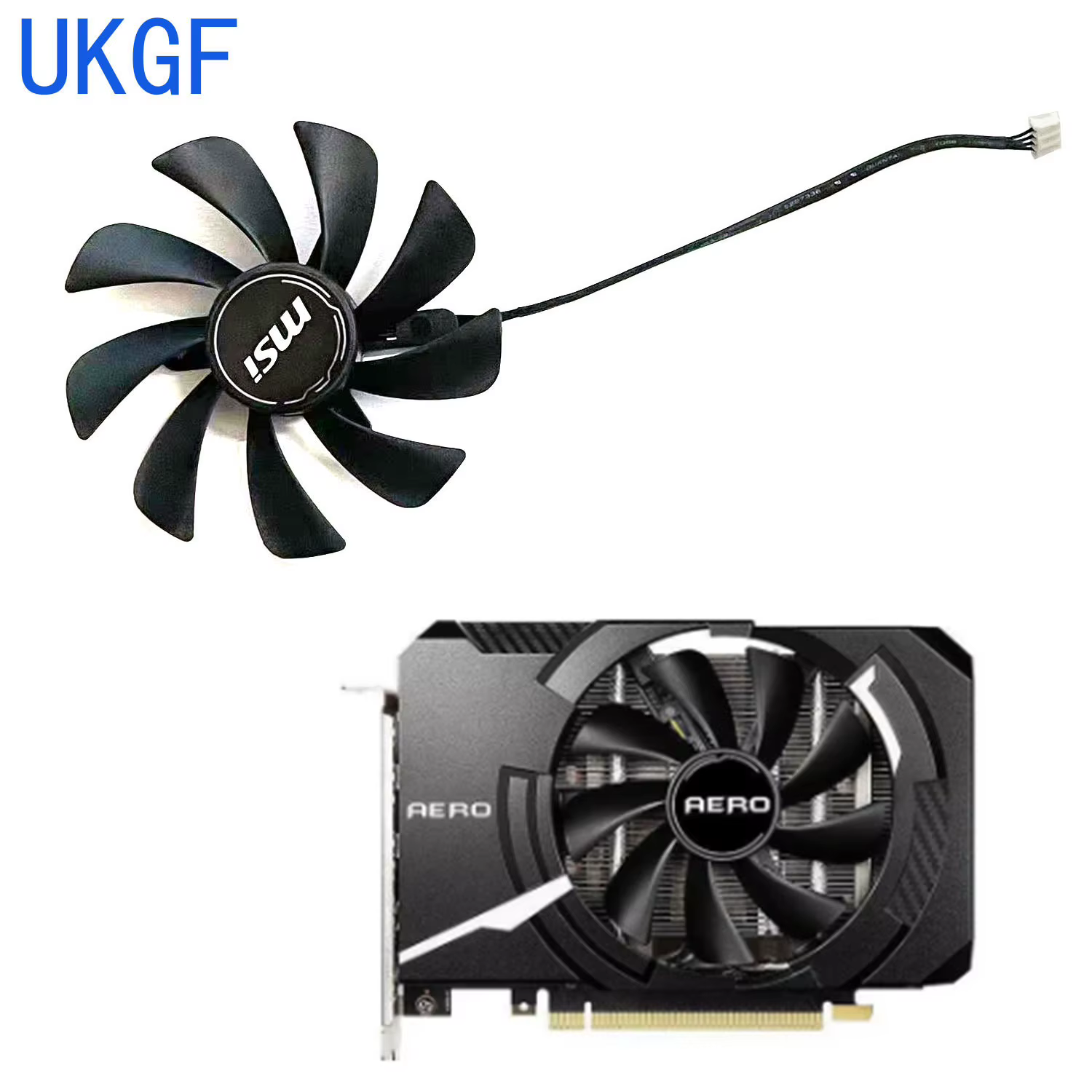 UKGF flambant neuf 95MM 4PIN XY-D10015SH HA10015H12SB-Z adapté à la carte graphique MSI GeForce RTX3050 3060 3060ti AERO ITX OC