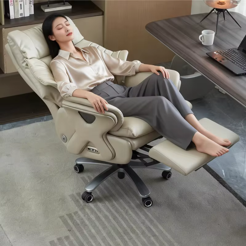 Fauteuil de bureau inclinable électrique avec grand dossier