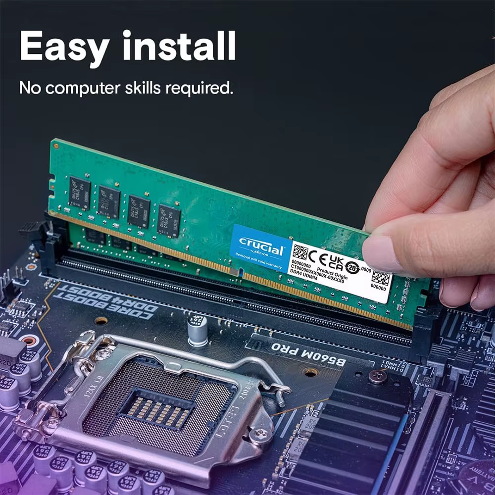 Mémoire RAM Crucial pour ordinateur de bureau DDR4 8 Go 3200 MHz 2400 2133 2666 MHz DIMM 288 broches PC4-21300 19200