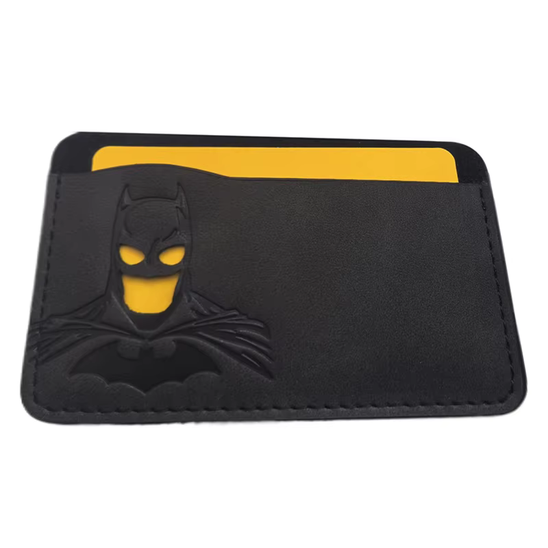 1 pièces en cuir chauve-souris porte-carte d'identité étui portefeuille personnalisé super-héros masque porte-carte cadeau