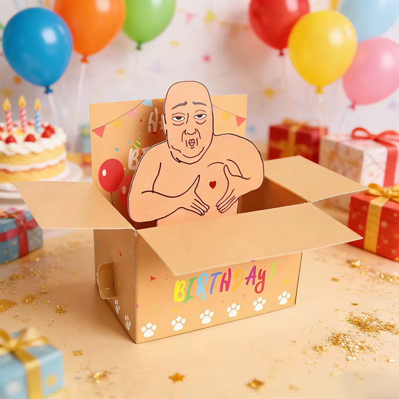 Carte d'anniversaire pop-up amusante et originale, décoration de bureau hilarante pour les fêtes, le bureau ou la maison