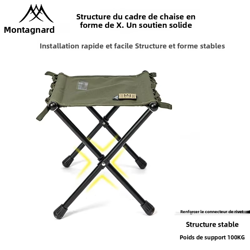 Tabouret pliant portable – idéal pour le camping, les pique-niques et les voyages, pour s'asseoir en extérieur |   Sièges élégants |   cadre en alliage d'aluminium
