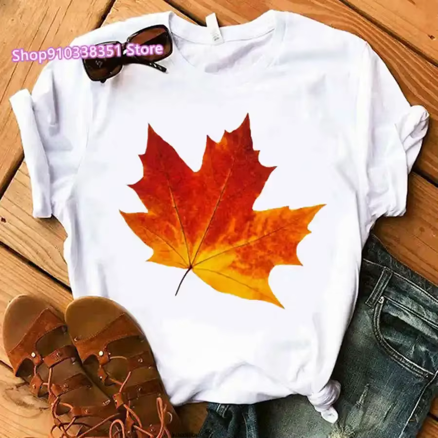 Mode Canada feuille d'érable drapeau imprimé femmes t-shirt à manches courtes Harajuku col rond femmes t-shirt dames t-shirt hauts