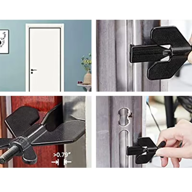 Serrure de porte Portable-serrure d'hôtel de voyage, serrure de porte de confidentialité pour toutes les portes, butée de porte antivol pour la sécurité de la maison