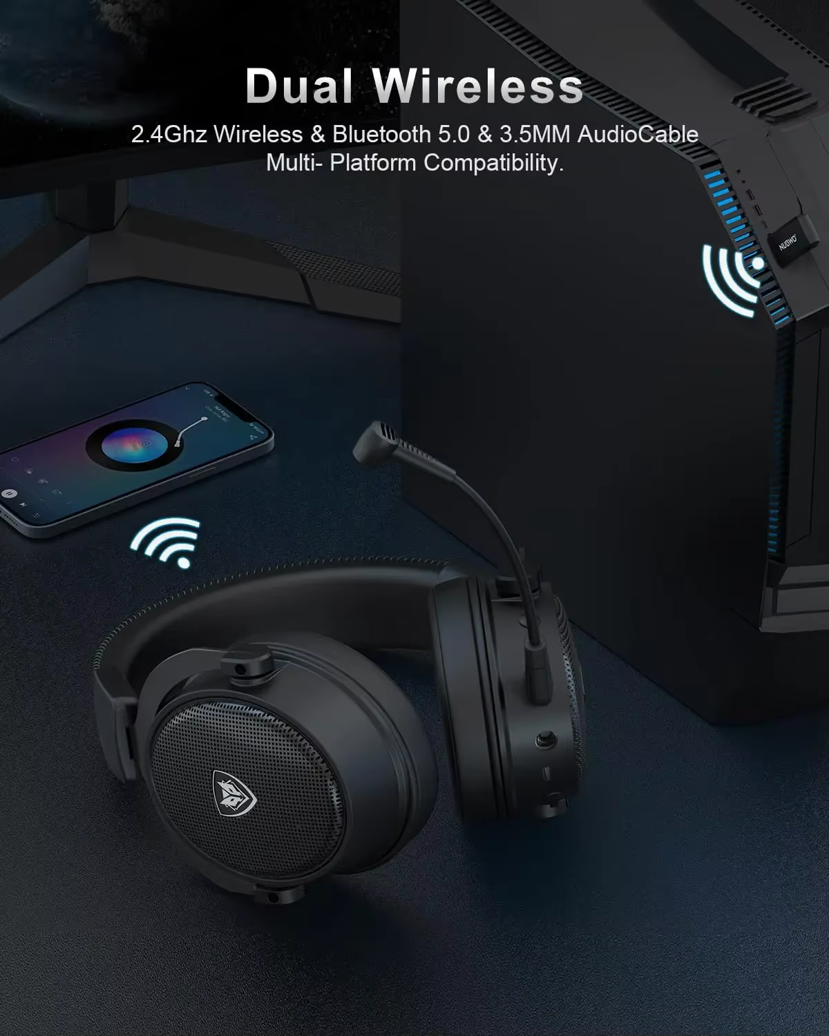 Casques sans fil NUBWO G07 Gamer 2