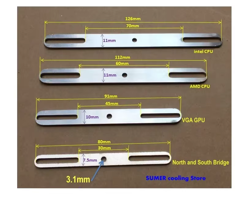 Bloc de refroidissement liquide en acier inoxydable pour CPU