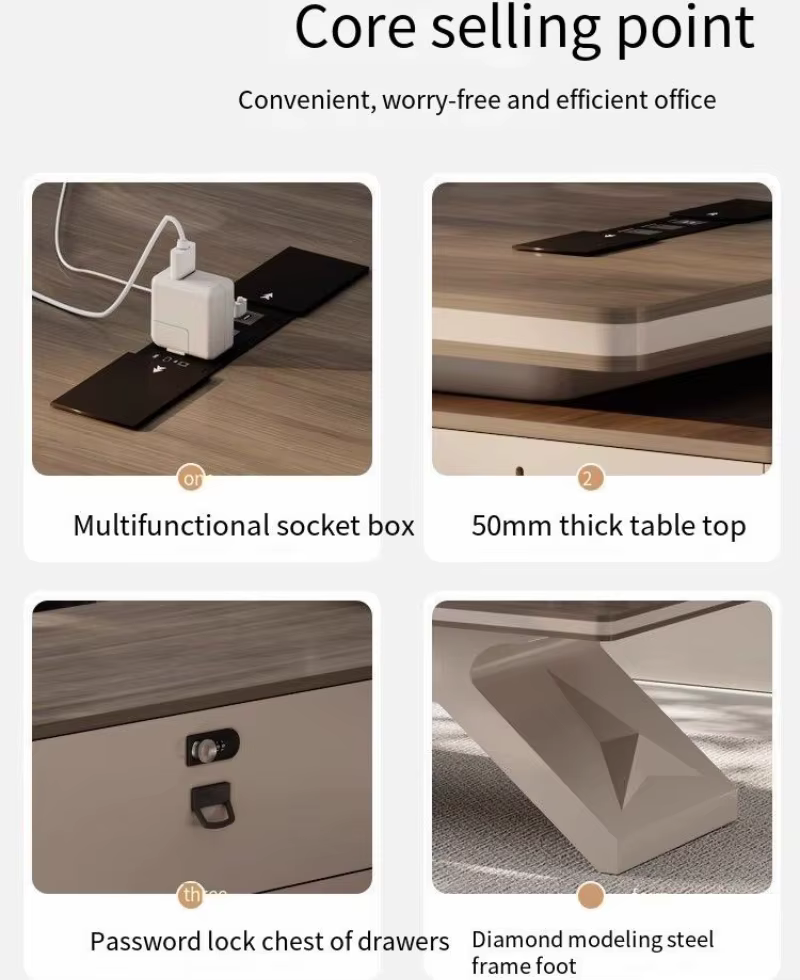 Bureau d'ordinateur de jeu Portable en forme de L