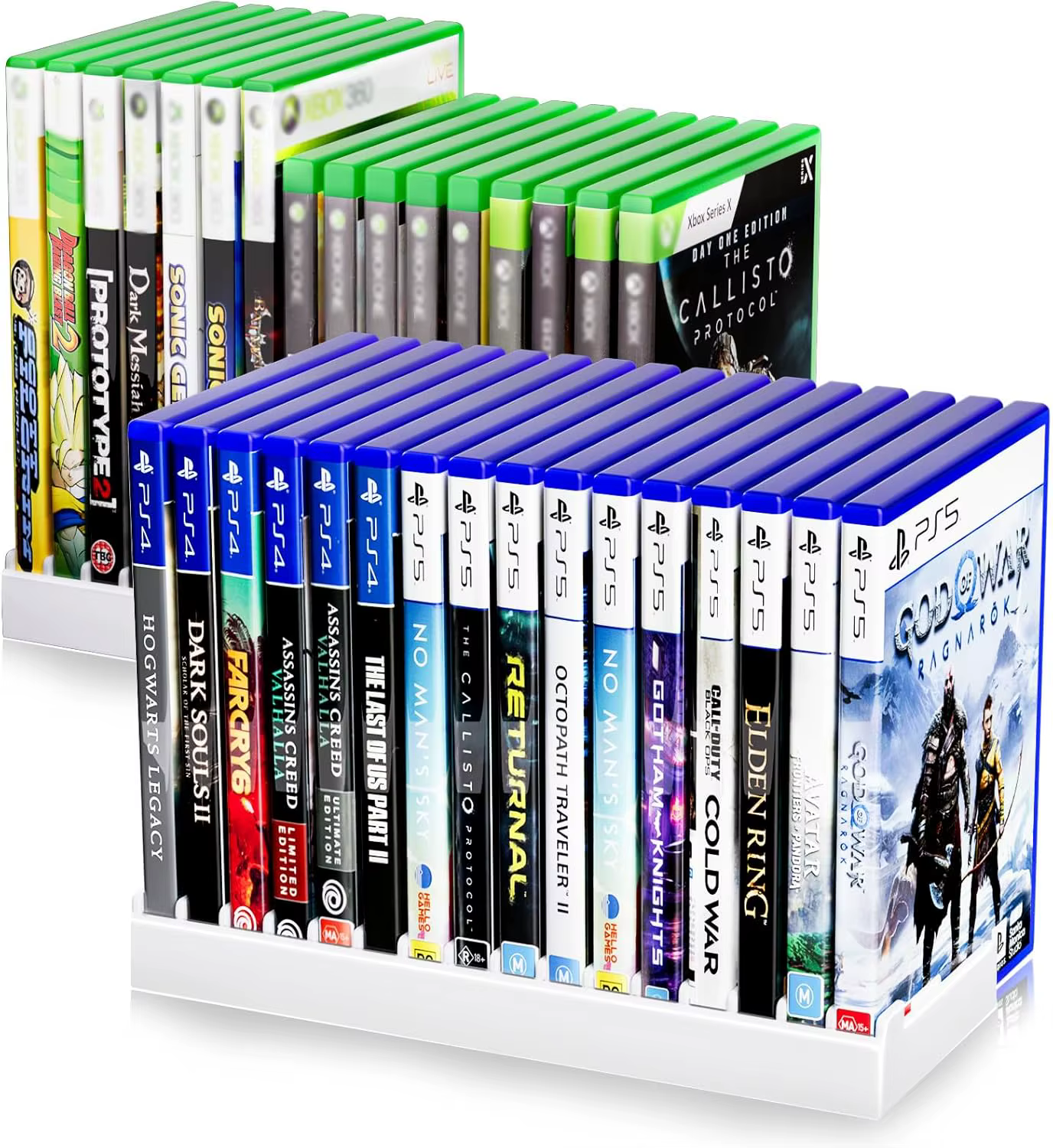 Support de stockage de jeux vidéo pour PS5/PS4/PS3/PS2/ Xbox One/Xbox Series X/S/Wii/Switch/Switch 2