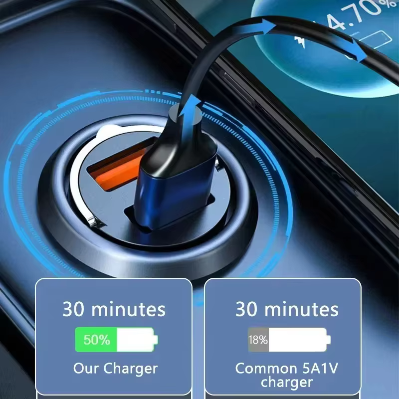 100W chargeur de voiture USB charge rapide pour IPhone QC3.0 Mini PD USB Type C