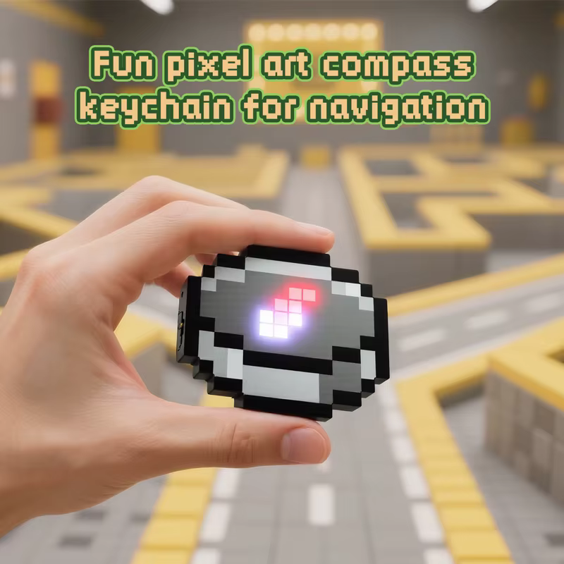 Boussole Pixel Wind : Jouet Décoratif, Breloque, Porte-clés à Boussole Mobile, Pendentif, Jouet à Usage Réel, Cadeau pour Fans