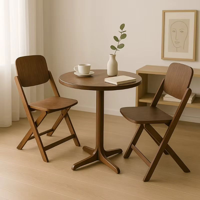 Table pliante Vintage en bois massif, Table basse pour salon, balcon, Table à thé, peu encombrante pour petits appartements, décoration de la maison