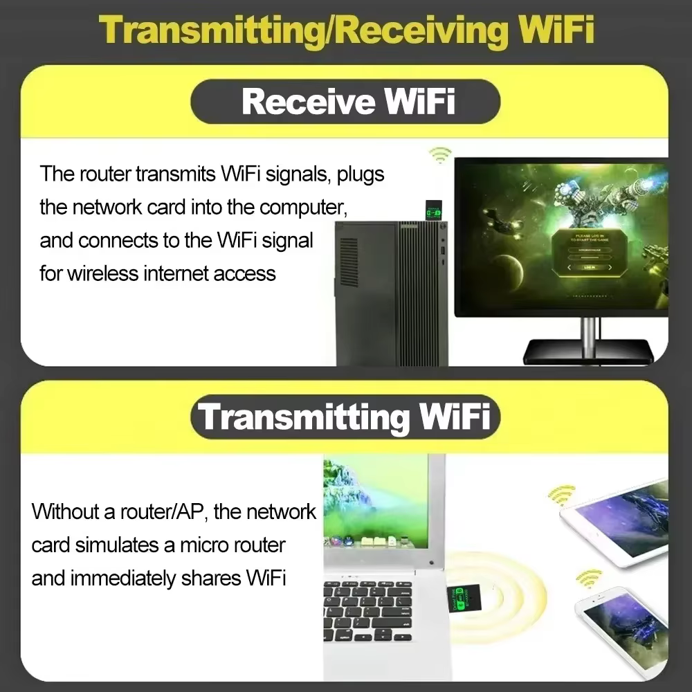 Wifi 6 Mini USB Dongle carte réseau BT 5.4 récepteur