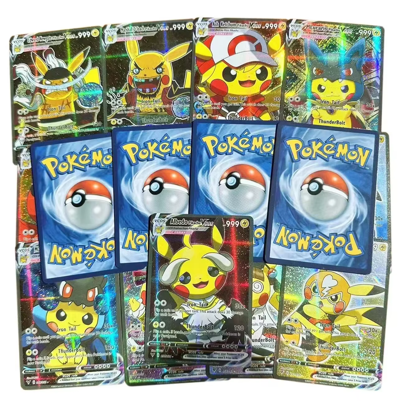 Nouvelles cartes holographiques Pokémon Anime 55 pièces, personnages Pikachu, collection brillante anglaise, cartes à collectionner, jouets, cadeau pour enfants