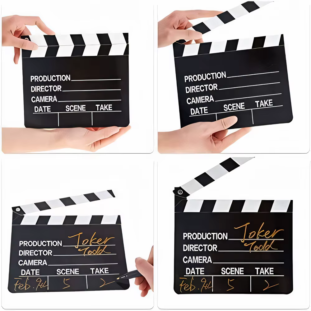 Clapboard de cinéma pour fêtes et événements, accessoire de jeu pour soirées cinéma