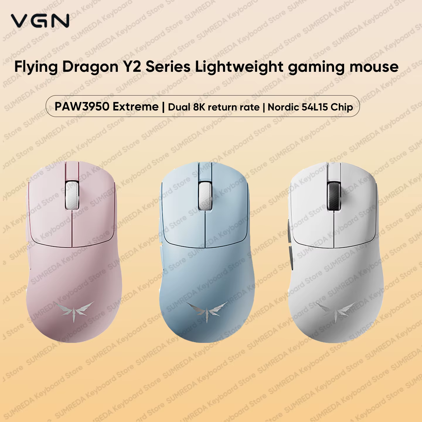 Nouveau souris de jeu VGN Flying Dragon Y2Master édition Pro Max PAW3395 PAW3950 8K BT 2.4G